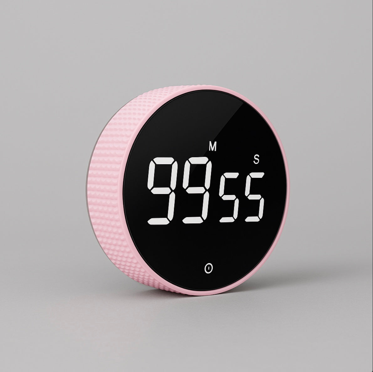 Digital timer with a pink dial
