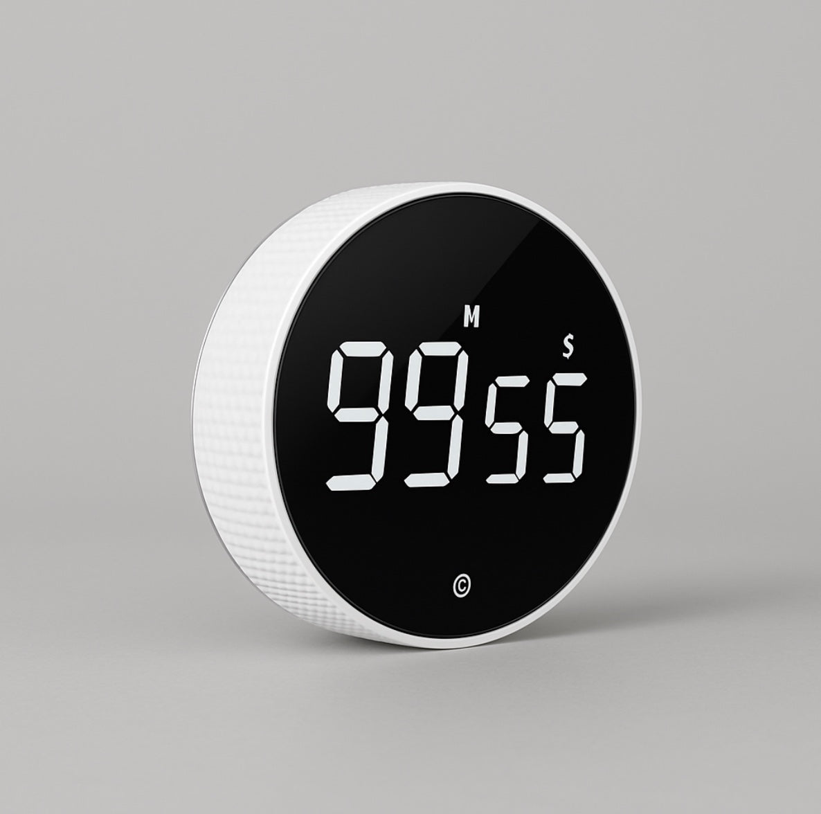 DIgital timer with a white dial